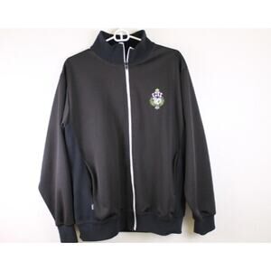 Tenth NYC Track Jacket Size Men Medium Black Full Zip Logo Lightweight Y2K Retro